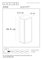 DUKAN - Applique murale Intérieur/Extérieur - 1xE27 - IP65 - Noir