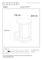 CADIX - Wandlamp Binnen/Buiten - 1xE27 - IP65 - Zwart