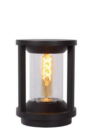 CADIX - Sokkellamp - Ø 16 cm - 1xE27 - IP65 - Zwart