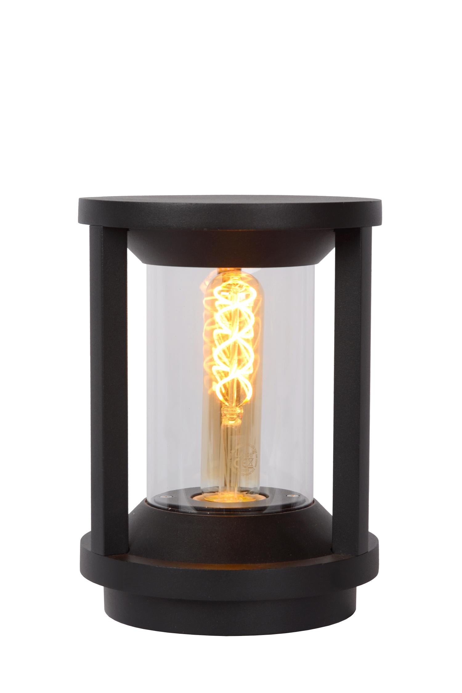 CADIX - Sokkellamp - Ø 16 cm - 1xE27 - IP65 - Zwart