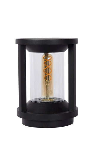 CADIX - Sokkellamp - Ø 16 cm - 1xE27 - IP65 - Zwart