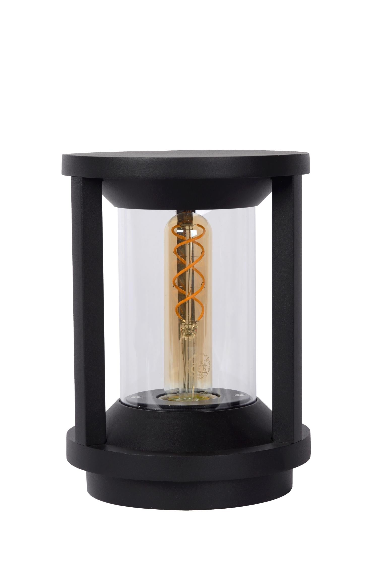 CADIX - Sokkellamp - Ø 16 cm - 1xE27 - IP65 - Zwart