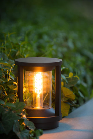 CADIX - Sokkellamp - Ø 16 cm - 1xE27 - IP65 - Zwart