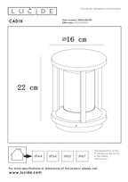 CADIX - Sokkellamp - Ø 16 cm - 1xE27 - IP65 - Zwart