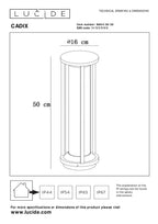 CADIX - Lampe socle - Ø 16 cm - 1xE27 - IP65 - Noir