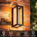 NARVIK - Wandlamp Binnen/Buiten - LED - 1x9,2W 3000K - IP65 - Zwart
