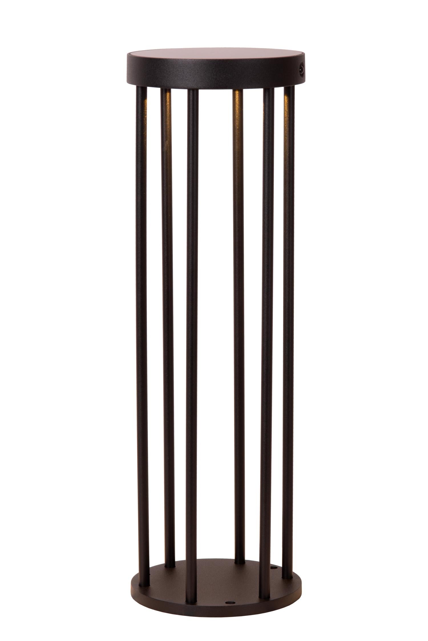 JACKSON - Sokkellamp - Zonne-energie - Ø 16 cm - LED Dimb. - 1x2W 3000K - IP65 - Beweging & dag/nacht sensor - Zwart