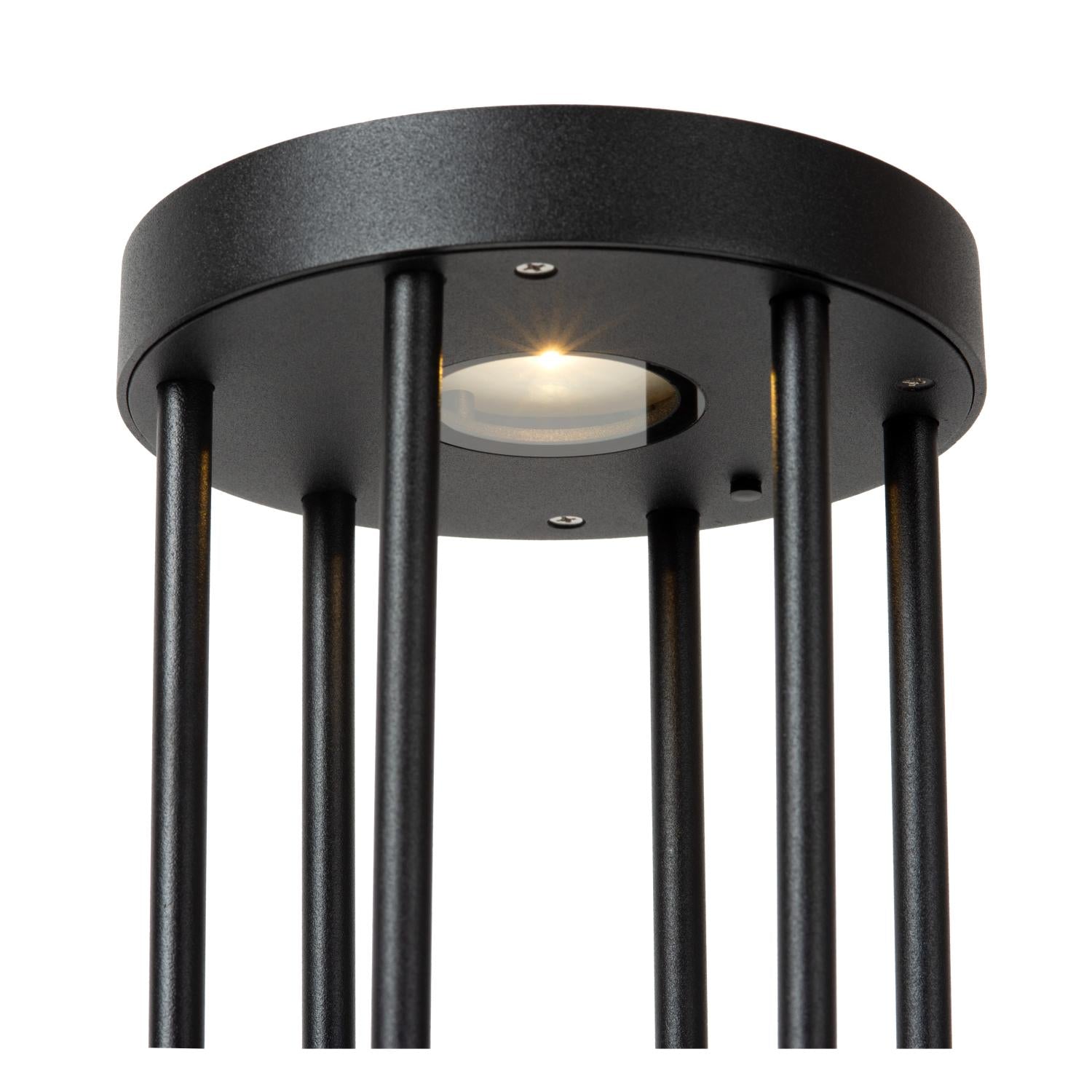 JACKSON - Sokkellamp - Zonne-energie - Ø 16 cm - LED Dimb. - 1x2W 3000K - IP65 - Beweging & dag/nacht sensor - Zwart