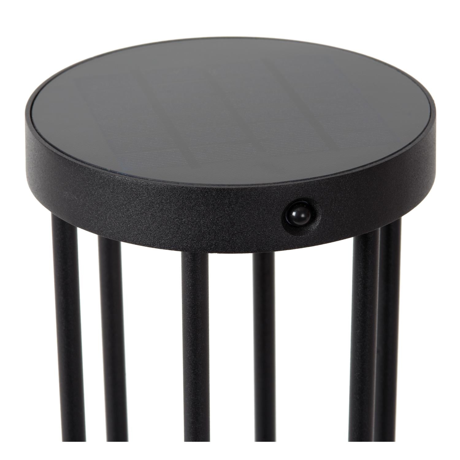 JACKSON - Sokkellamp - Zonne-energie - Ø 16 cm - LED Dimb. - 1x2W 3000K - IP65 - Beweging & dag/nacht sensor - Zwart