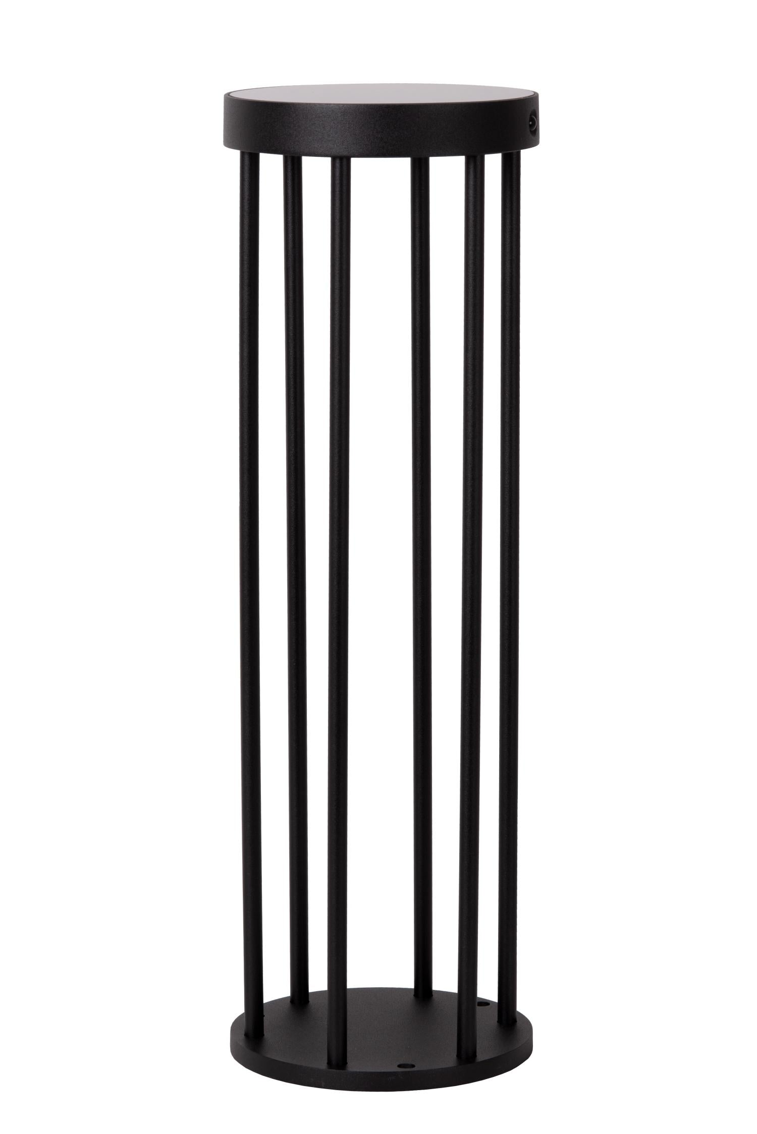 JACKSON - Sokkellamp - Zonne-energie - Ø 16 cm - LED Dimb. - 1x2W 3000K - IP65 - Beweging & dag/nacht sensor - Zwart