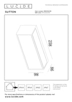 SUTTON - Applique murale - Énergie solaire - LED - 1x1,5W 2700K/3000K - IP54 - Détecteur jour/nuit - Noir
