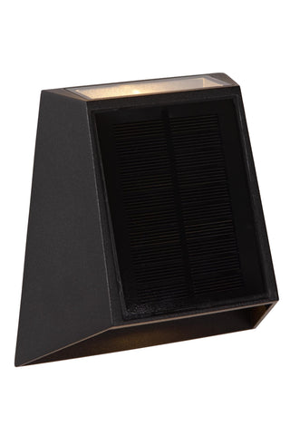 LUTON - Wall light - Solar powered - LED Dimmable - 1x2W 2700K/3000K - IP54 - Motion & day/night sensor - Black