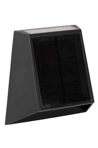 LUTON - Wall light - Solar powered - LED Dimmable - 1x2W 2700K/3000K - IP54 - Motion & day/night sensor - Black
