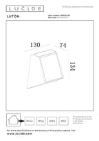 LUTON - Wall light - Solar powered - LED Dimmable - 1x2W 2700K/3000K - IP54 - Motion & day/night sensor - Black