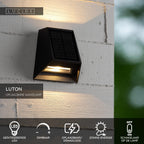 LUTON - Wall light - Solar powered - LED Dimmable - 1x2W 2700K/3000K - IP54 - Motion & day/night sensor - Black