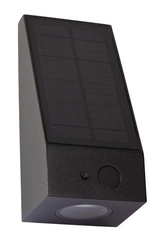 IRWIN - Wandlamp - Zonne-energie - LED Dimb. - 1x2W 3000K - IP54 - Beweging & dag/nacht sensor - Zwart