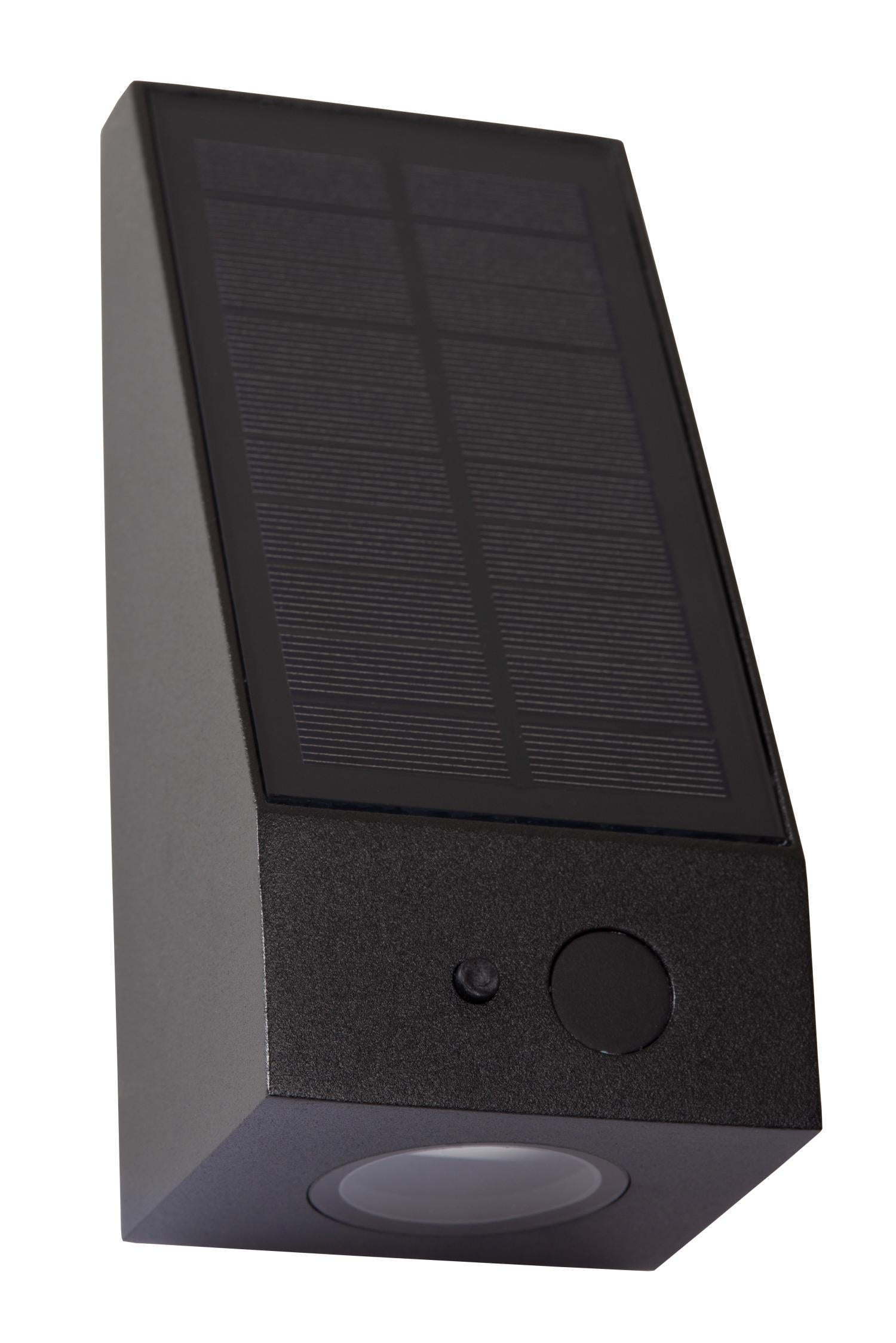 IRWIN - Wandlamp - Zonne-energie - LED Dimb. - 1x2W 3000K - IP54 - Beweging & dag/nacht sensor - Zwart