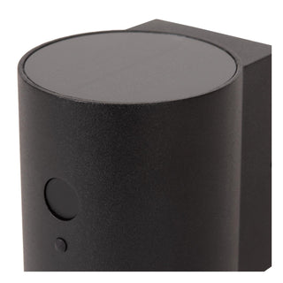 PERTH - Wandlamp - Zonne-energie - Ø 9 cm - LED Dimb. - 1x1W 2700K/3000K - IP65 - Beweging & dag/nacht sensor - Zwart