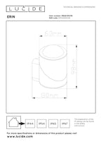 ERIN - Wandspot / Wandlamp Binnen/Buiten - LED - 1x5W 2700K - IP65 - Zwart