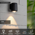 ERIN - Wandspot / Wandlamp Binnen/Buiten - LED - 1x5W 2700K - IP65 - Zwart
