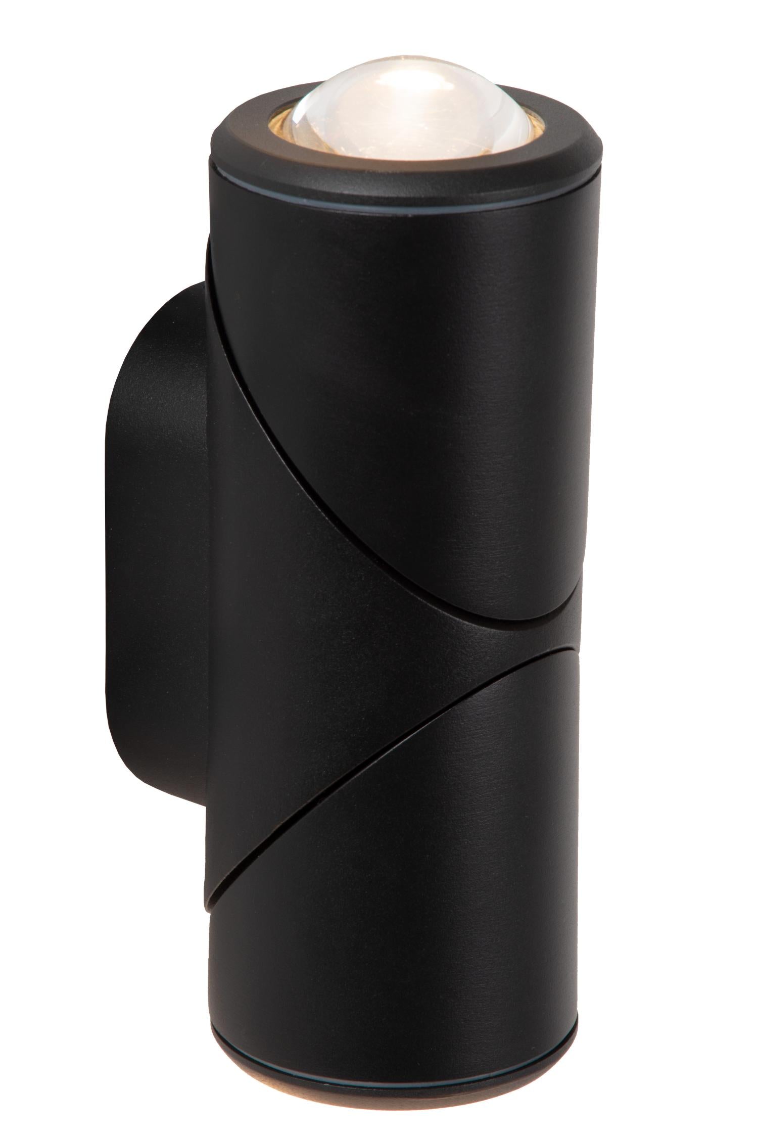 ERIN - Wandspot / Wandlamp Binnen/Buiten - LED - 2x5W 2700K - IP65 - Zwart
