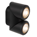 ERIN - Wandspot / Wandlamp Binnen/Buiten - LED - 2x5W 2700K - IP65 - Zwart