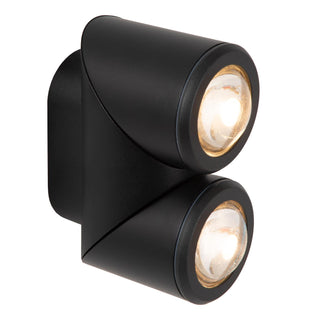 ERIN - Wandspot / Wandlamp Binnen/Buiten - LED - 2x5W 2700K - IP65 - Zwart