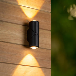 ERIN - Wandspot / Wandlamp Binnen/Buiten - LED - 2x5W 2700K - IP65 - Zwart