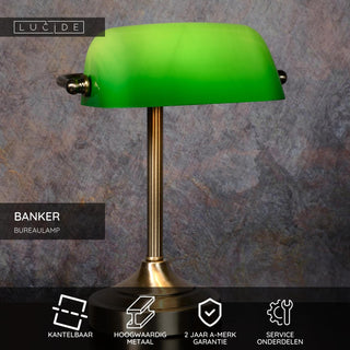 BANKER - Bureaulamp - 1xE14 - Brons