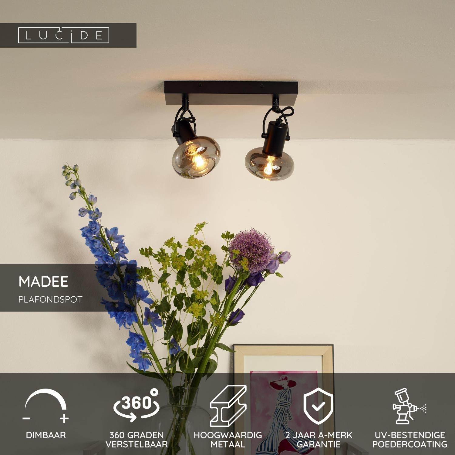 MADEE - Spot plafonnier - 2xE14 - Noir