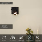 GRONY - Spot plafonnier - LED Dim to warm - GU10 - 1x5W 2200K/3000K - Noir