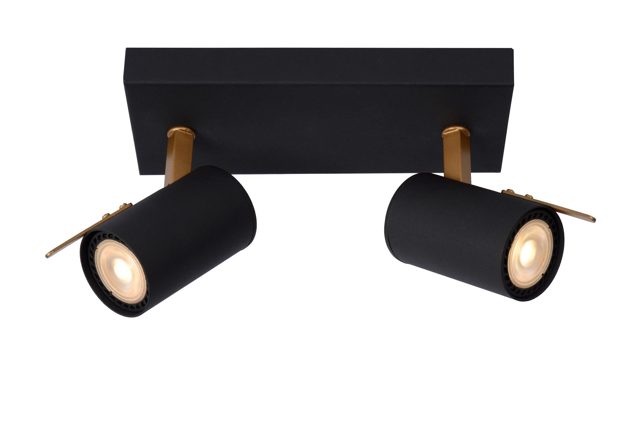 GRONY - Spot plafonnier - LED Dim to warm - GU10 - 2x5W 2200K/3000K - Noir