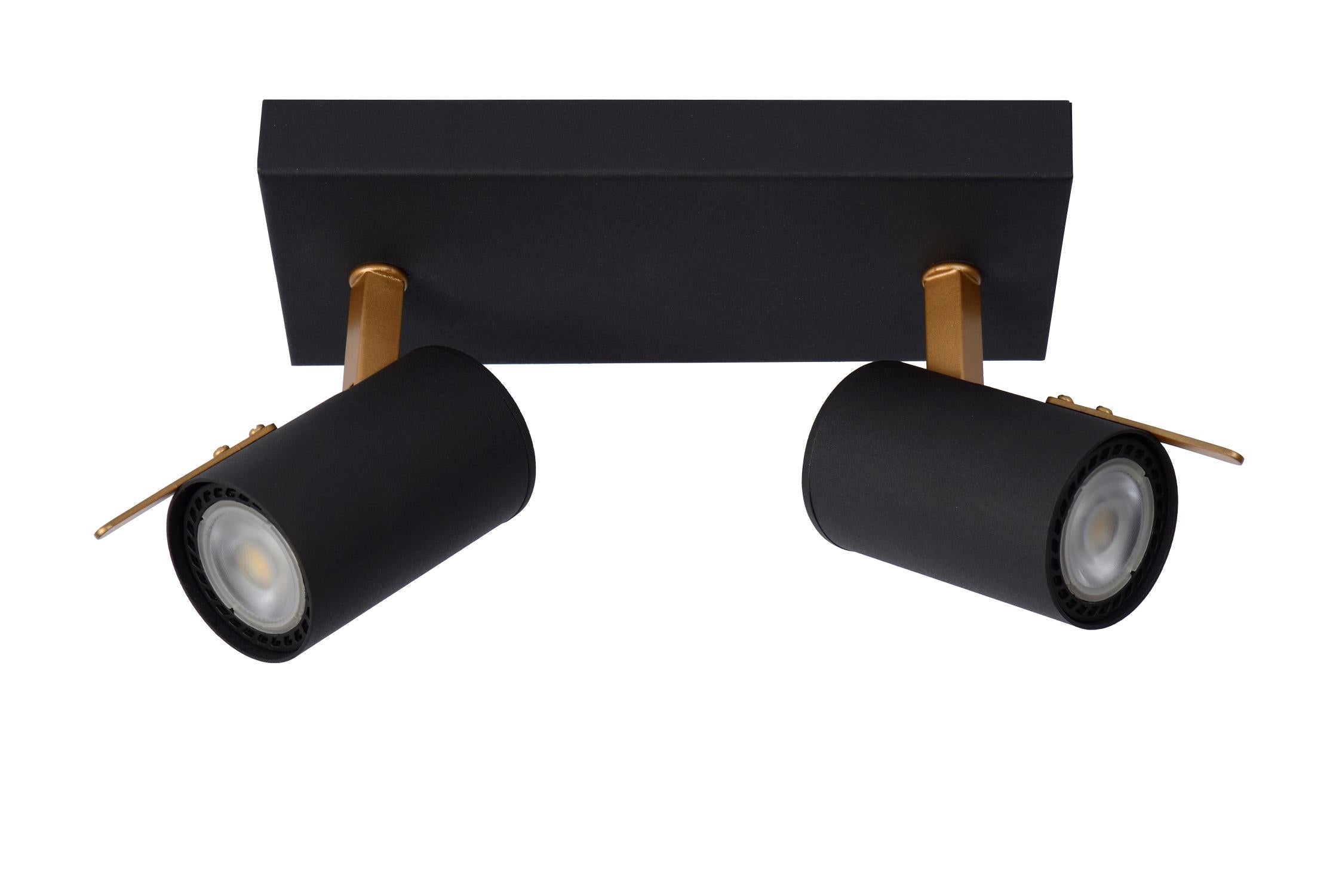 GRONY - Spot plafonnier - LED Dim to warm - GU10 - 2x5W 2200K/3000K - Noir