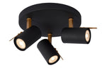 GRONY - Plafondspot - LED Dim to warm - GU10 - 3x5W 2200K/3000K - Zwart