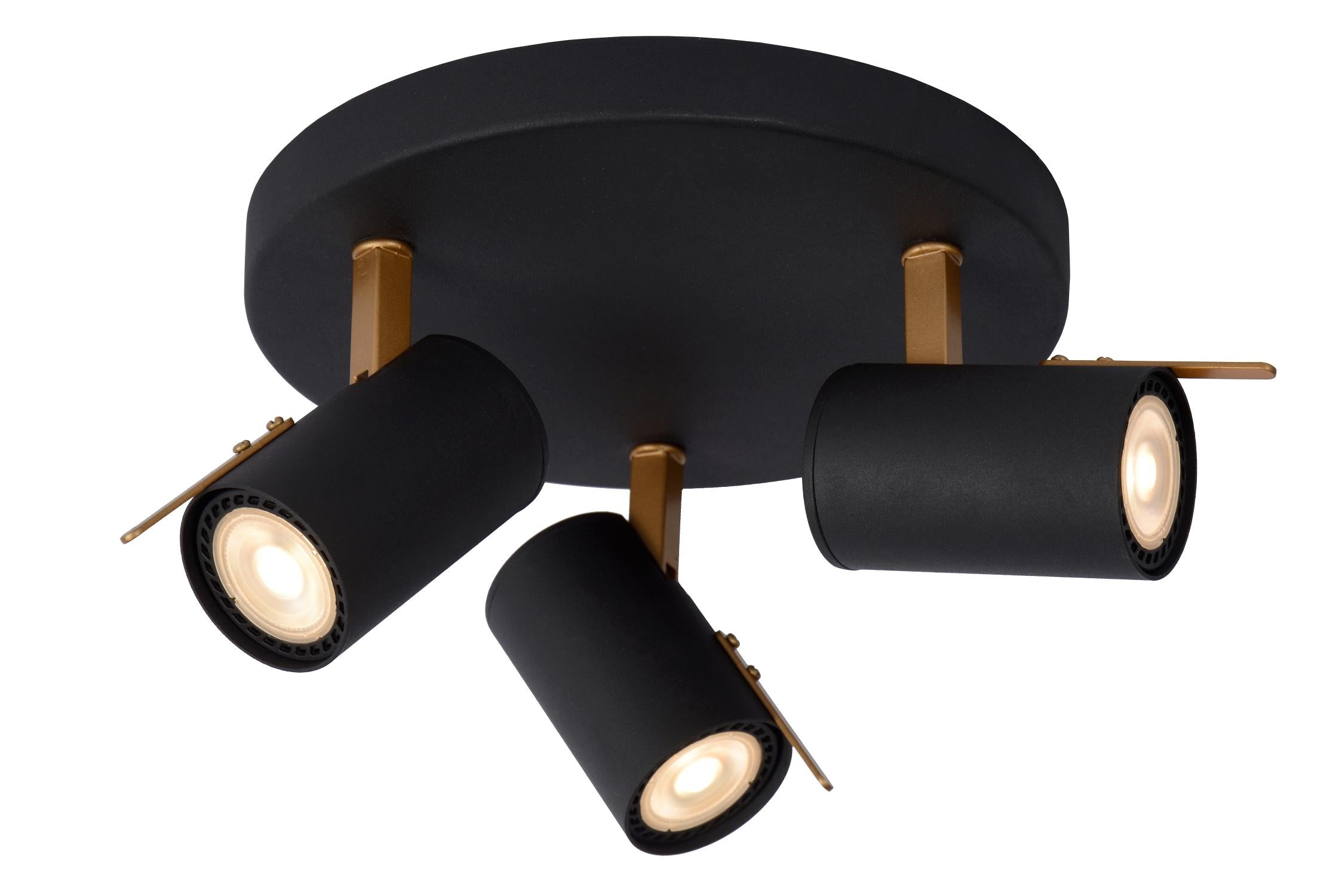 GRONY - Plafondspot - LED Dim to warm - GU10 - 3x5W 2200K/3000K - Zwart
