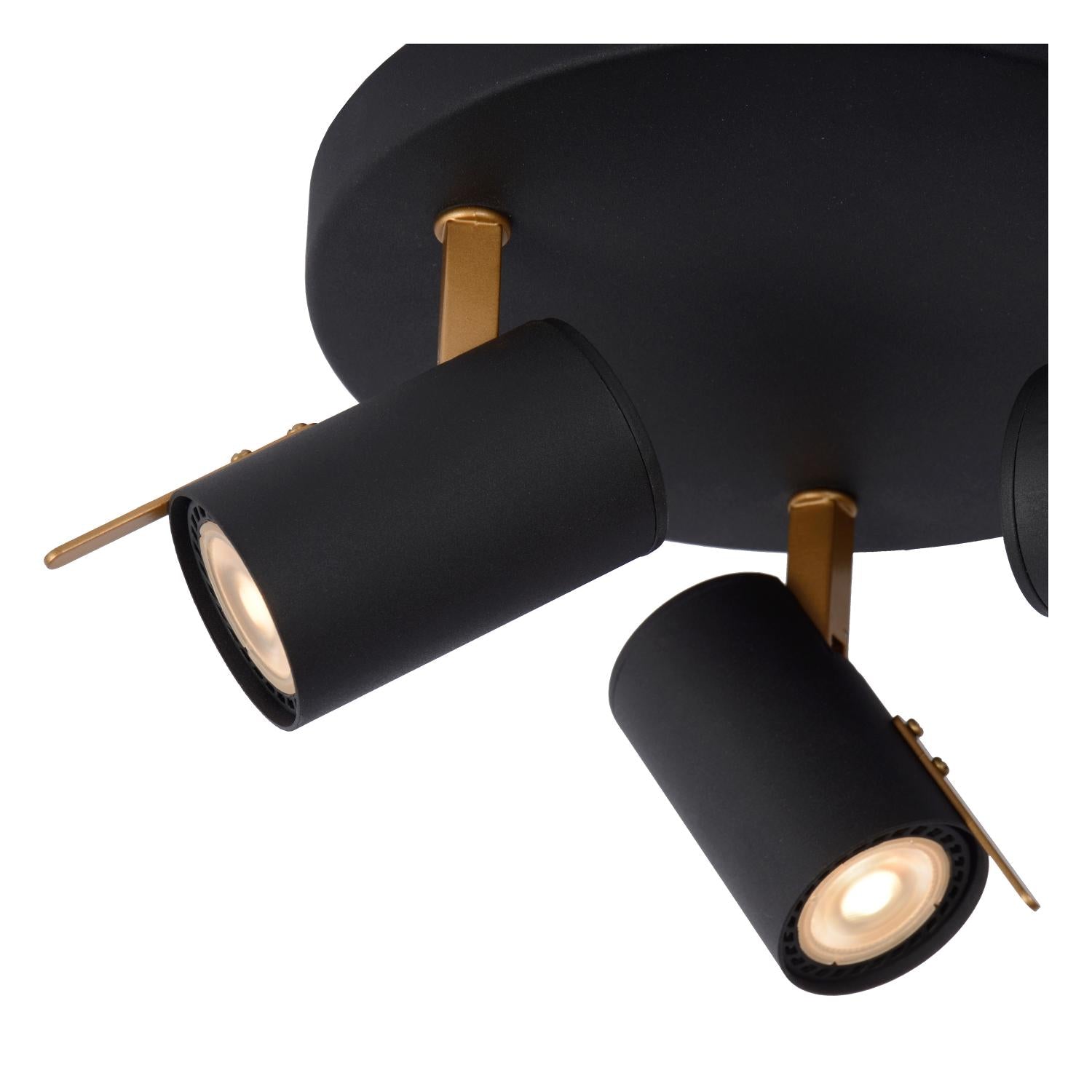GRONY - Plafondspot - LED Dim to warm - GU10 - 3x5W 2200K/3000K - Zwart