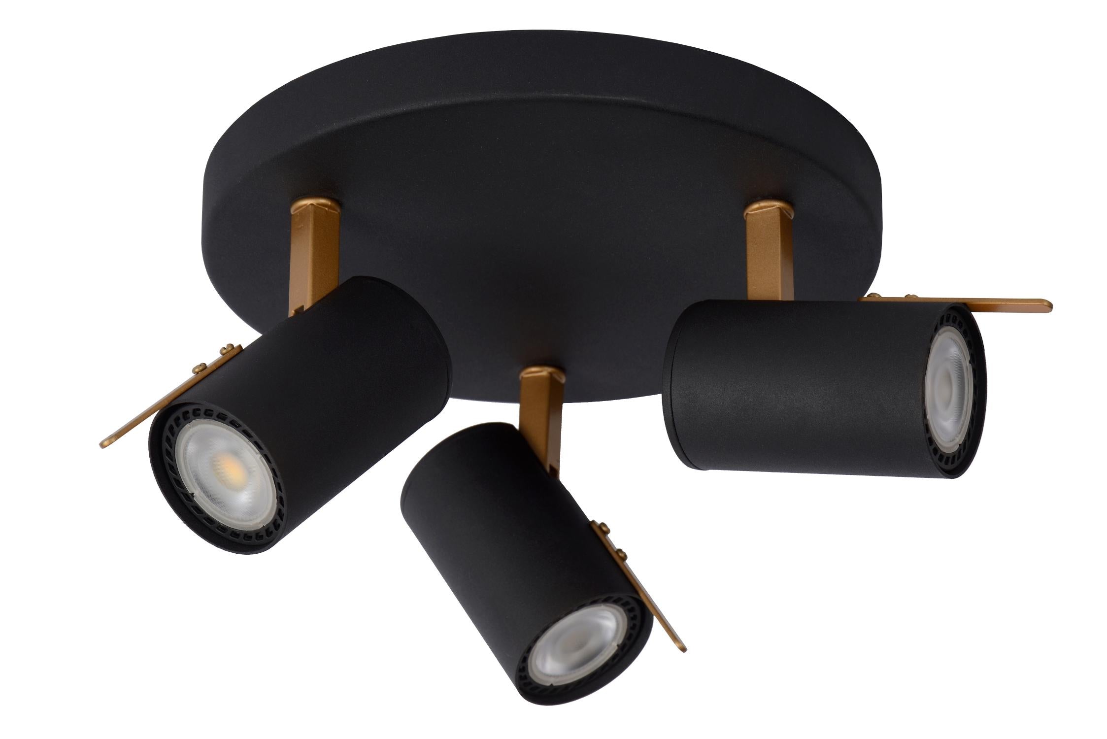 GRONY - Plafondspot - LED Dim to warm - GU10 - 3x5W 2200K/3000K - Zwart