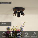 GRONY - Plafondspot - LED Dim to warm - GU10 - 3x5W 2200K/3000K - Zwart