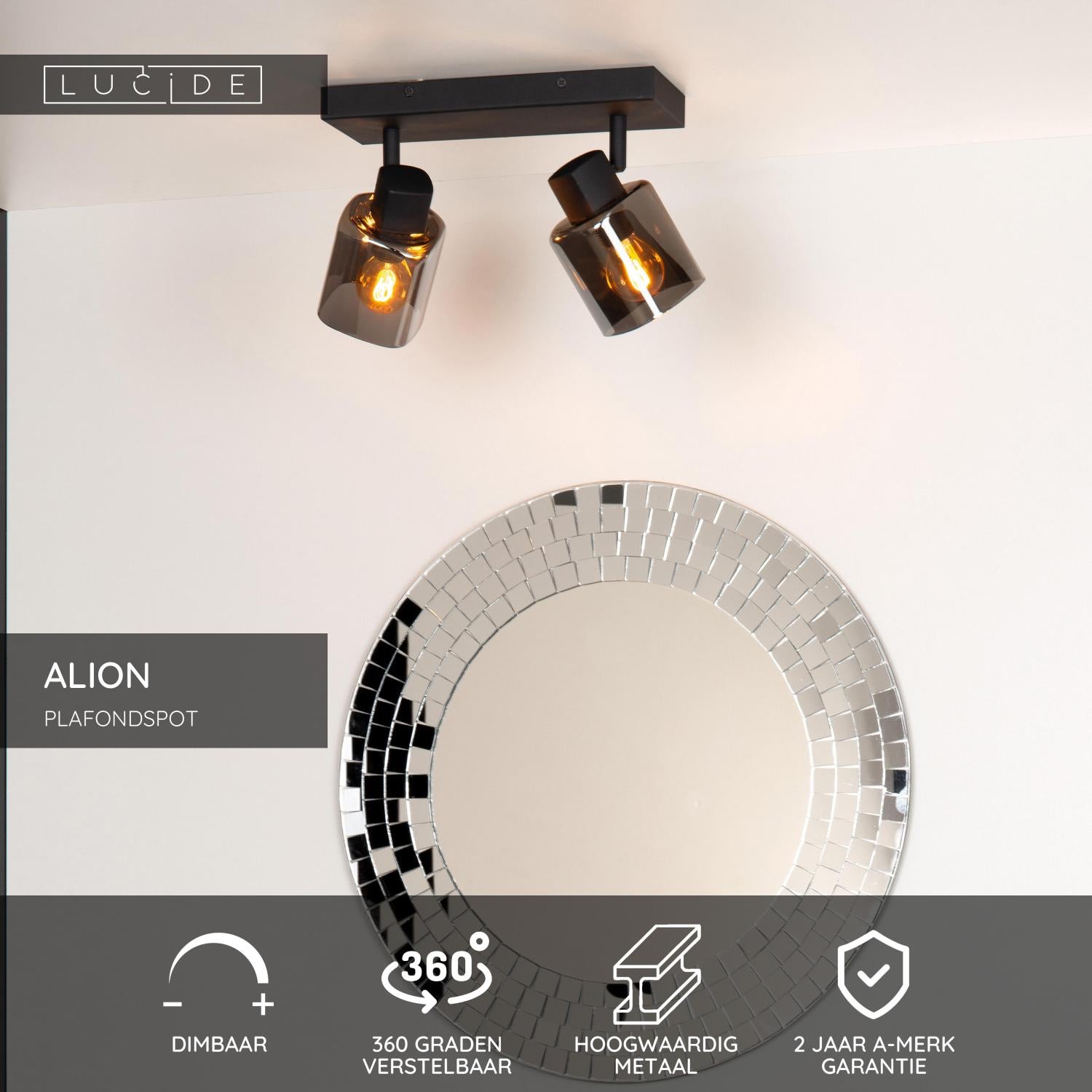 ALION - Spot plafonnier - 2xE14 - Noir