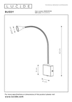 BUDDY - Bedlamp / Wandlamp - LED - 1x4W 4000K - Zwart