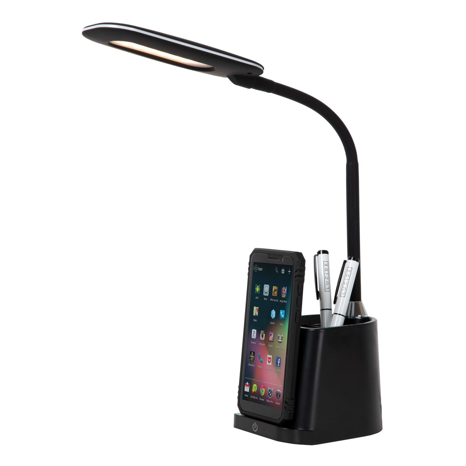 PENNY - Desk lamp - LED Dimmable - 1x4.7W 3000K - With wireless charger - Black