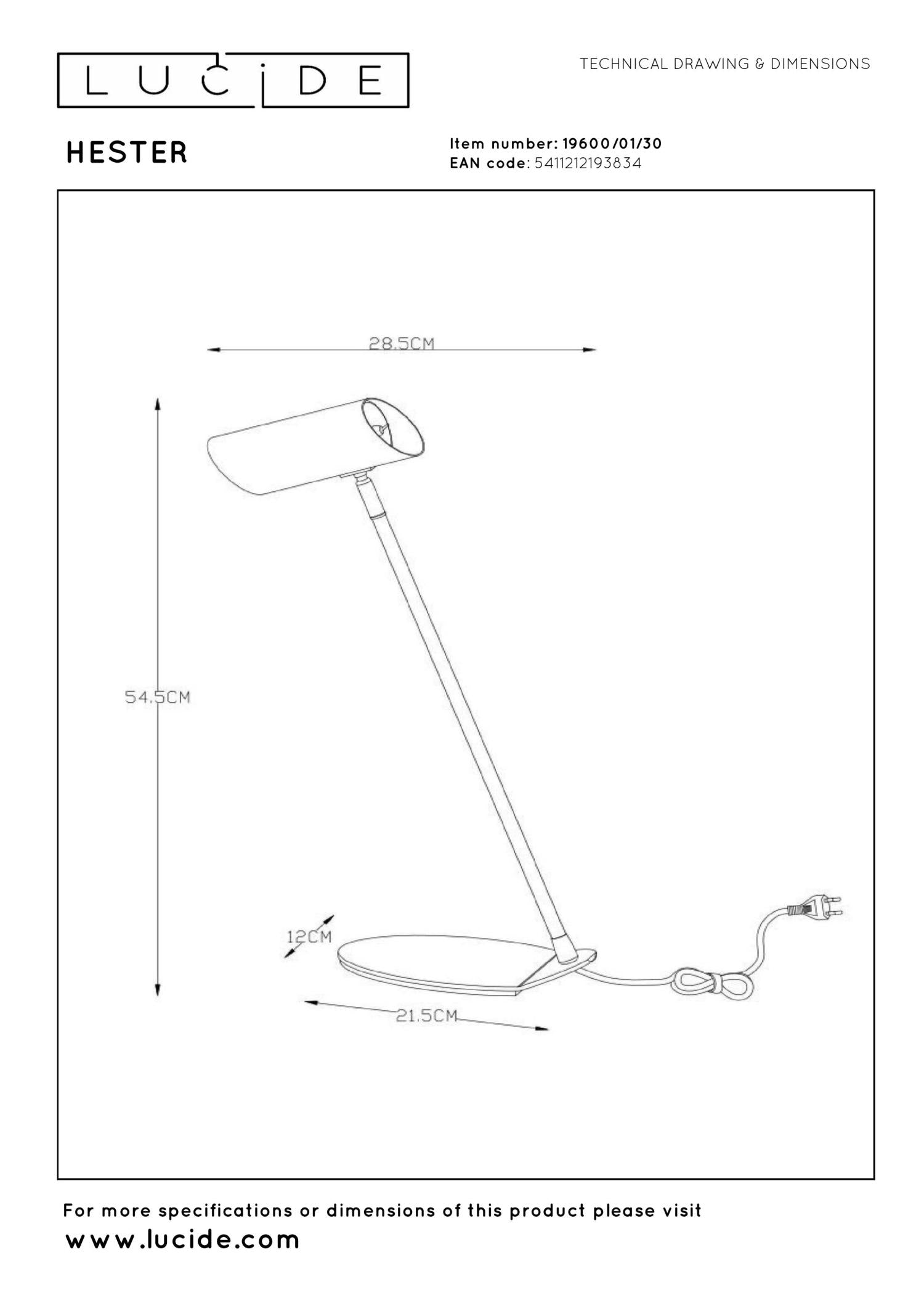 HESTER - Bureaulamp - 1xGU10 - Antraciet