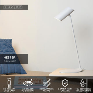 HESTER - Bureaulamp - 1xGU10 - Wit