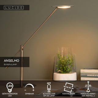 ANSELMO - Desk lamp - LED Dimmable - 1x9W 3000K - Matt chrome