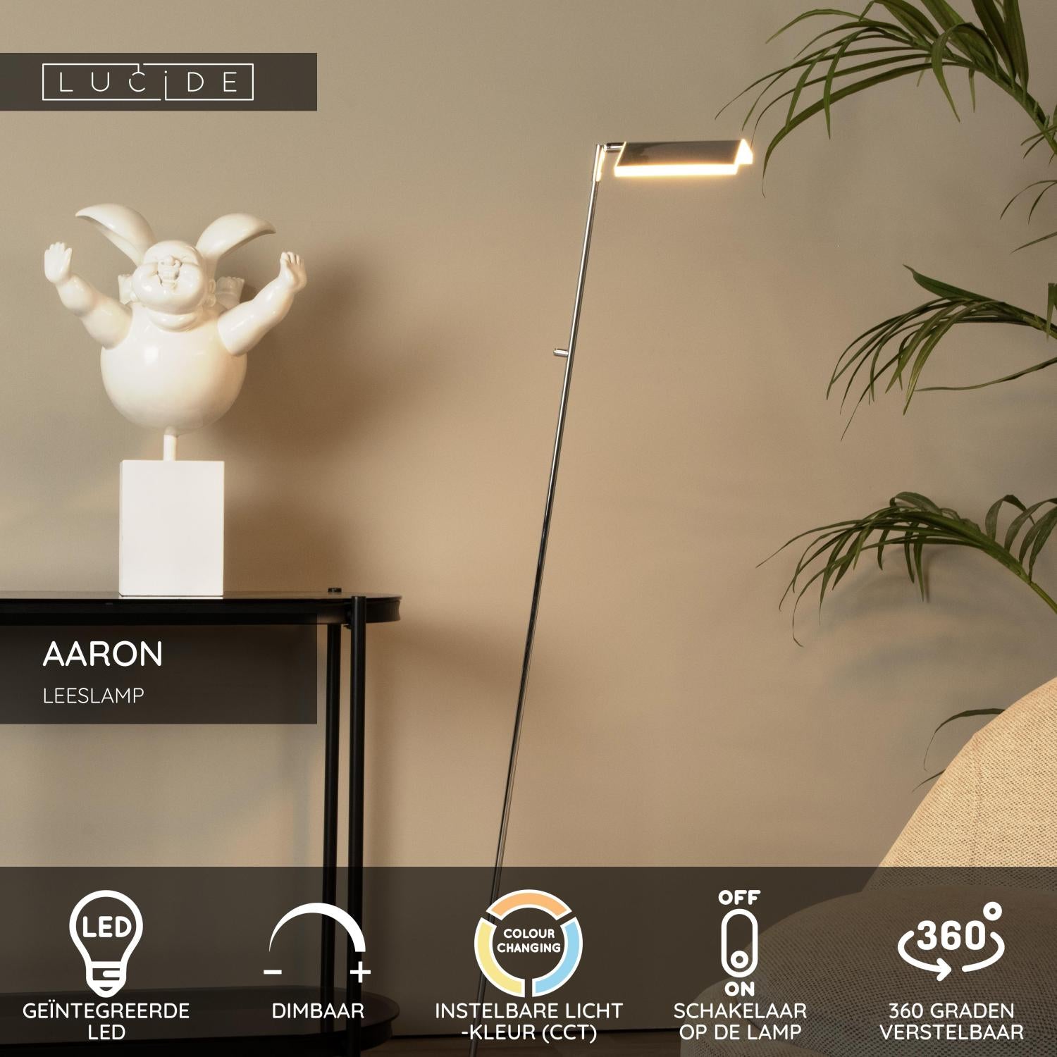 AARON - Leeslamp - LED Dimb. - CCT - 1x12W 2700K/4000K - Mat Goud / Messing