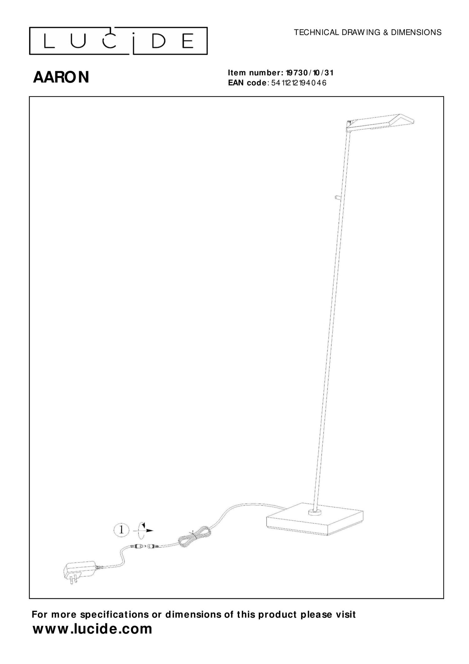 AARON - Reading lamp - LED Dimmable - CCT - 1x12W 2700K/4000K - White