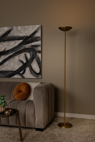 ZENITH - Floor lamp - Ø 25.4 cm - LED Dimmable - 1x20W 3000K - Matt Gold / Brass