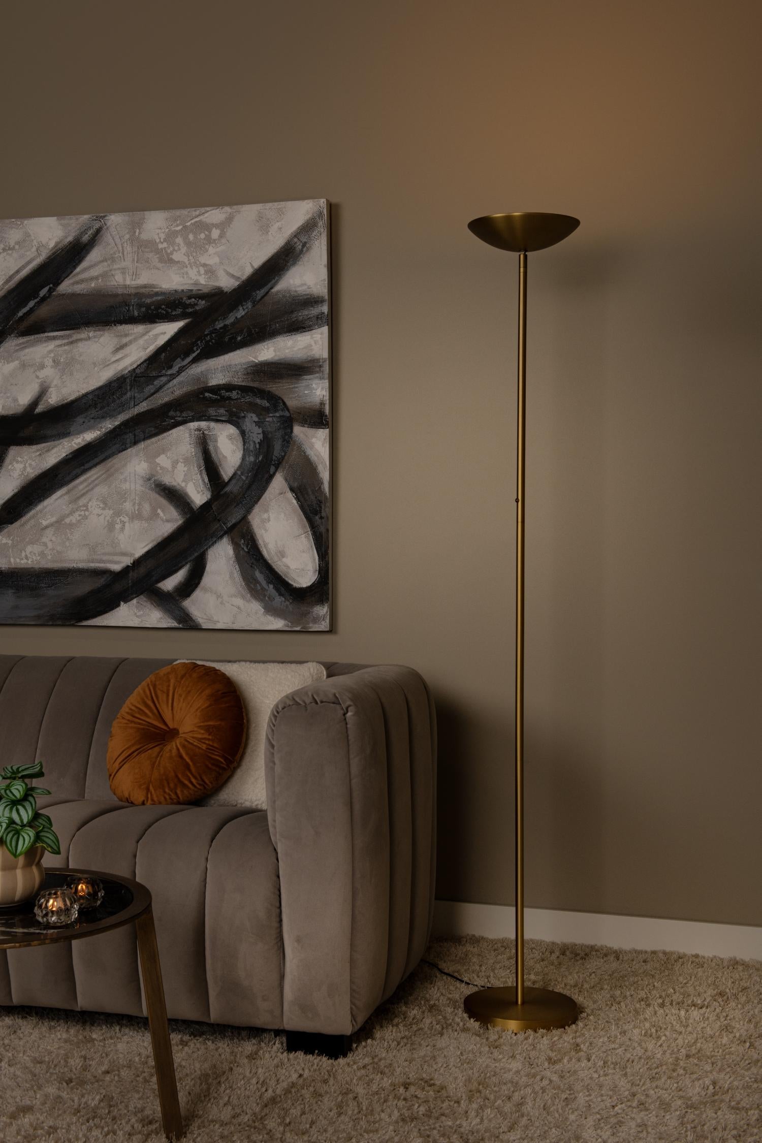 ZENITH - Floor lamp - Ø 25.4 cm - LED Dimmable - 1x20W 3000K - Matt Gold / Brass