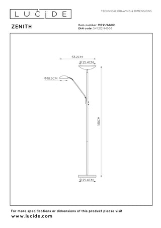 ZENITH - Liseuse - LED Var. - 3000K - Or mat / Laiton