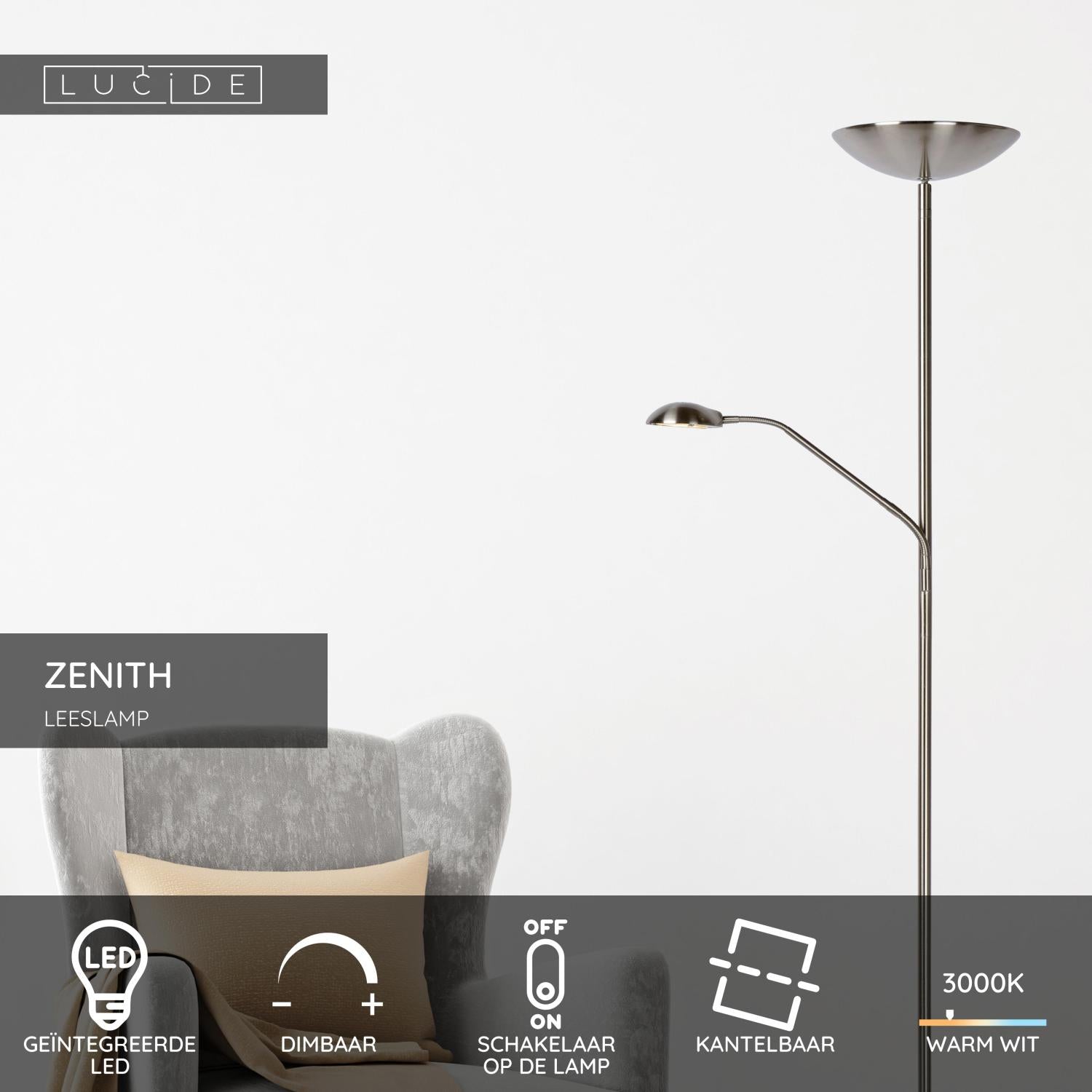 ZENITH - Reading lamp - LED Dimmable - 3000K - Matt chrome